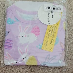 Little Sleepies Purple and White Pajama Set Whimsical Design